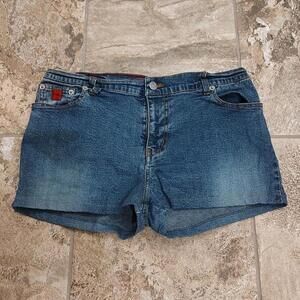 Cute 2000s dark blue low rise bongo shorts